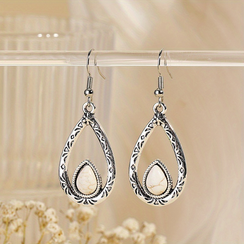 Vintage Inspired Turquoise Water Drop Earrings